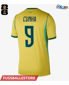 Günstige Brasilien Matheus Cunha #9 Heimtrikot WM 2026 Kurzarm